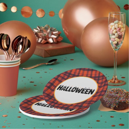 Halloween Ghost Candle Lettering Papieren Bordje (Multi)