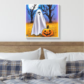 Halloween Ghost Canenorme Art Canvas Afdruk (Insitu (Slaapkamer))