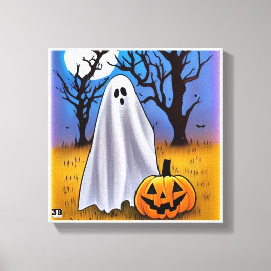 Halloween Ghost Canenorme Art Canvas Afdruk (Voorkant)