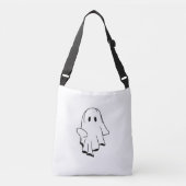 Halloween Ghost Canvas tas met Fixed Boo Design (Voorkant)
