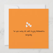 Halloween Ghost Cartoon Black Oranje Fun Flat Kaart (Achterkant)