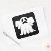 Halloween Ghost Cartoon Illustratie 10 Vierkante Sticker (Envelop)