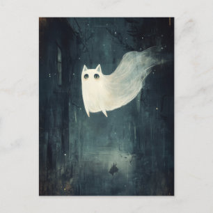 Halloween Ghost Cat Briefkaart