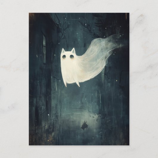 Halloween Ghost Cat Briefkaart (Voorkant)