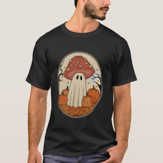 Halloween Ghost Cat Mushroom Lange Mouw T T-shirt