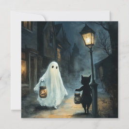 Halloween Ghost & Cat Ontmoeting