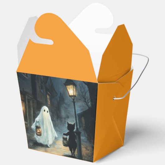 Halloween Ghost & Cat Ontmoeting Bedankdoosjes (Open)