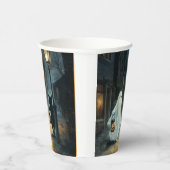 Halloween Ghost & Cat Ontmoeting Papieren Bekers (Rechts)