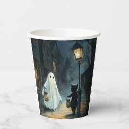 Halloween Ghost & Cat Ontmoeting Papieren Bekers