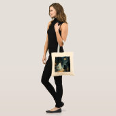 Halloween Ghost & Cat Ontmoeting Tote Bag (Voorkant (model))