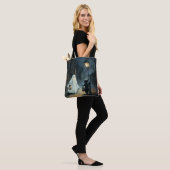 Halloween Ghost & Cat Ontmoeting Tote Bag (Op model)