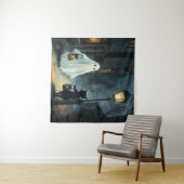 Halloween Ghost & Cat Ontmoeting Wandkleed (In Situ (horizontaal))