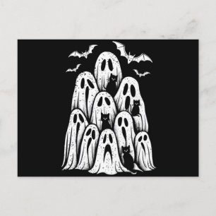Halloween Ghost Cats Lover Herfst Spooky Season Briefkaart