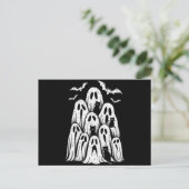 Halloween Ghost Cats Lover Herfst Spooky Season Briefkaart (Staand voorkant)