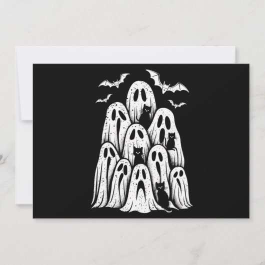 Halloween Ghost Cats Lover Herfst Spooky Season Kaart (Voorkant)