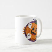Halloween Ghost Chase Pumpkin Spooky Season Koffiemok (Voorkant rechts)