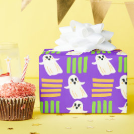 Halloween Ghost Checkered Tegel Cadeaupapier