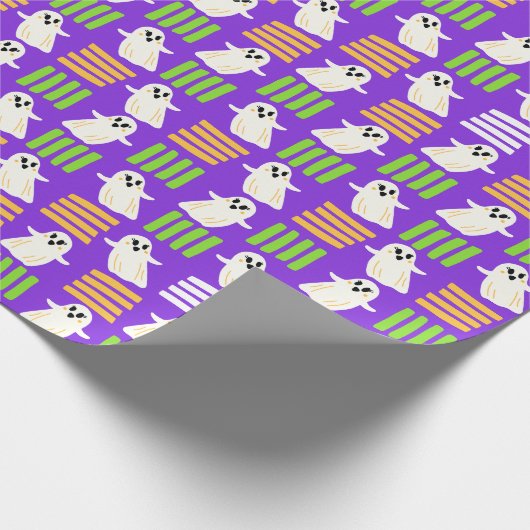 Halloween Ghost Checkered Tegel Cadeaupapier (Hoek)