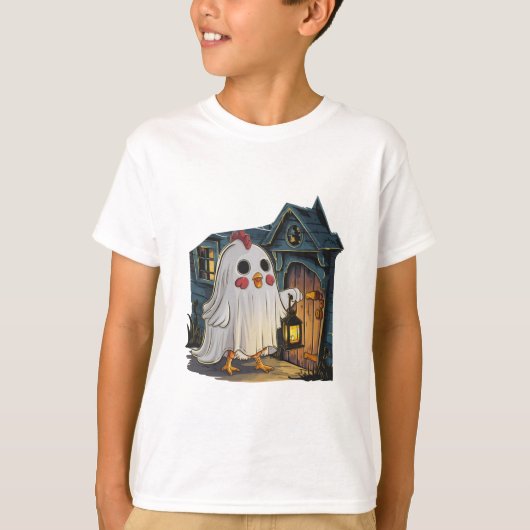 Halloween Ghost Chicken #4 Digitale kunst T-shirt (Voorkant)