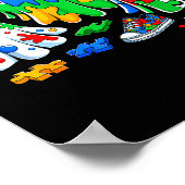 Halloween Ghost Colorful Puzzle Ribbon Autism Awar Poster (Hoek)