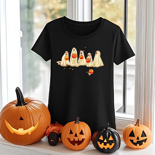 Halloween Ghost Comfort Kleuren Shirt, Schattigee T-shirt