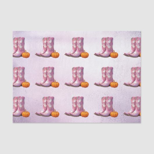 Halloween Ghost Cowboy laarzen Western Tissuepapier (Voorkant)
