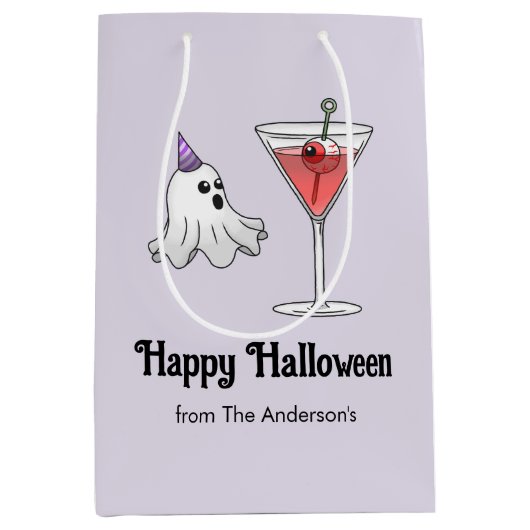 Halloween Ghost & Creepy Party Cocktail Medium Cadeauzakje (Voorkant)