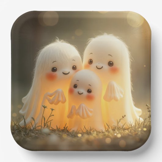 Halloween Ghost Cuties Papieren Bordje (Voorkant)