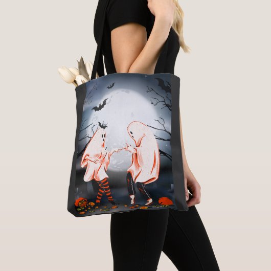 Halloween Ghost Dancing Tote Bag (Dichtbij)
