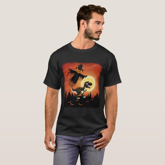 Halloween Ghost Dinosaur T rex eng T-shirt (Voorkant volledig)