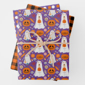 Halloween Ghost Dog Wrapping Paper Set van 3 (In situ)