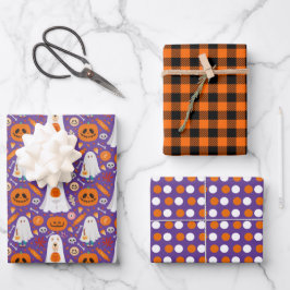 Halloween Ghost Dog Wrapping Paper Set van 3