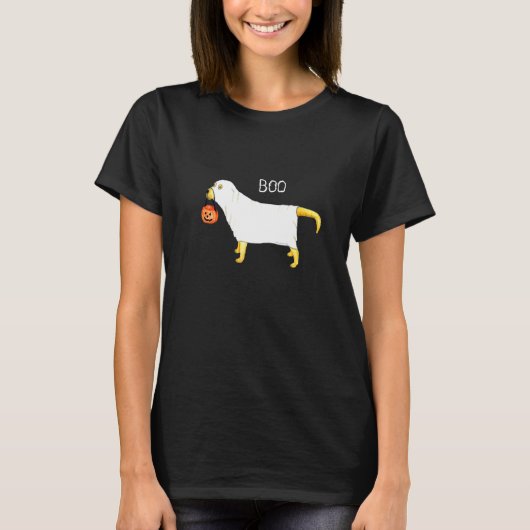 Halloween Ghost Dog Yellow Labrador T-shirt (Voorkant)