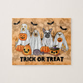 Halloween Ghost Dogs Puzzel Legpuzzel (Horizontaal)