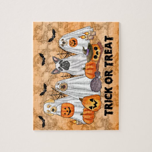 Halloween Ghost Dogs Puzzel Legpuzzel (Verticaal)