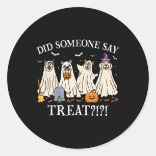 Halloween Ghost Dogs Zei iemand Ghost D behandelen Ronde Sticker