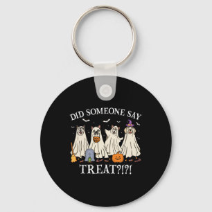 Halloween Ghost Dogs Zei iemand Ghost D behandelen Sleutelhanger