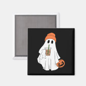 Halloween Ghost Drink Coffee Ghost Ice Coffee M Magneet (Voorkant / Achterkant)