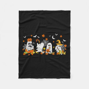 Halloween Ghost Drink Coffee Herfst Ghost Book Re Fleece Deken