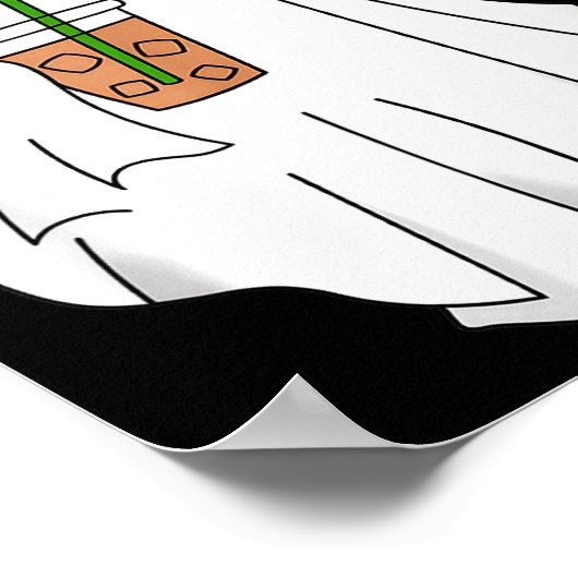 Halloween Ghost Drinking Coffee Ghost Ice Coffee M Poster (Hoek)