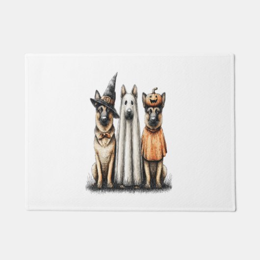 Halloween Ghost Duitse herdershond Deurmat (Voorkant)