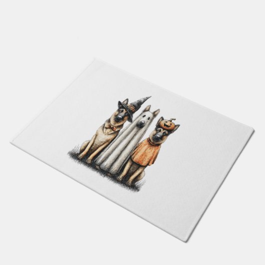 Halloween Ghost Duitse herdershond Deurmat (Schuin)