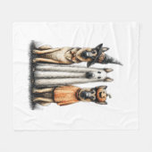 Halloween Ghost Duitse herdershond Fleece Deken (Voorkant (Horizontaal))