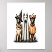 Halloween Ghost Duitse herdershond Poster (Voorkant)