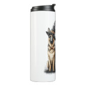 Halloween Ghost Duitse herdershond Thermosbeker (Gedraaid links)