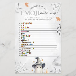 Halloween Ghost Emoji Pictionary Baby shower spel