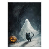 Halloween Ghost en Black Cat Perfect Poster (Voorkant)