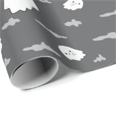 Halloween Ghost en Cloud Donkergrijs inpakpapier (Rol Hoek)