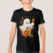 Halloween Ghost en Jack-o-lantern Jeugd T-Shirt (Voorkant)