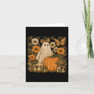 Halloween Ghost en Pompoen Bloemen Vrouwen Kaart